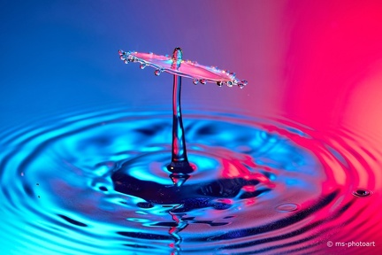 Wassersäule und Schirm